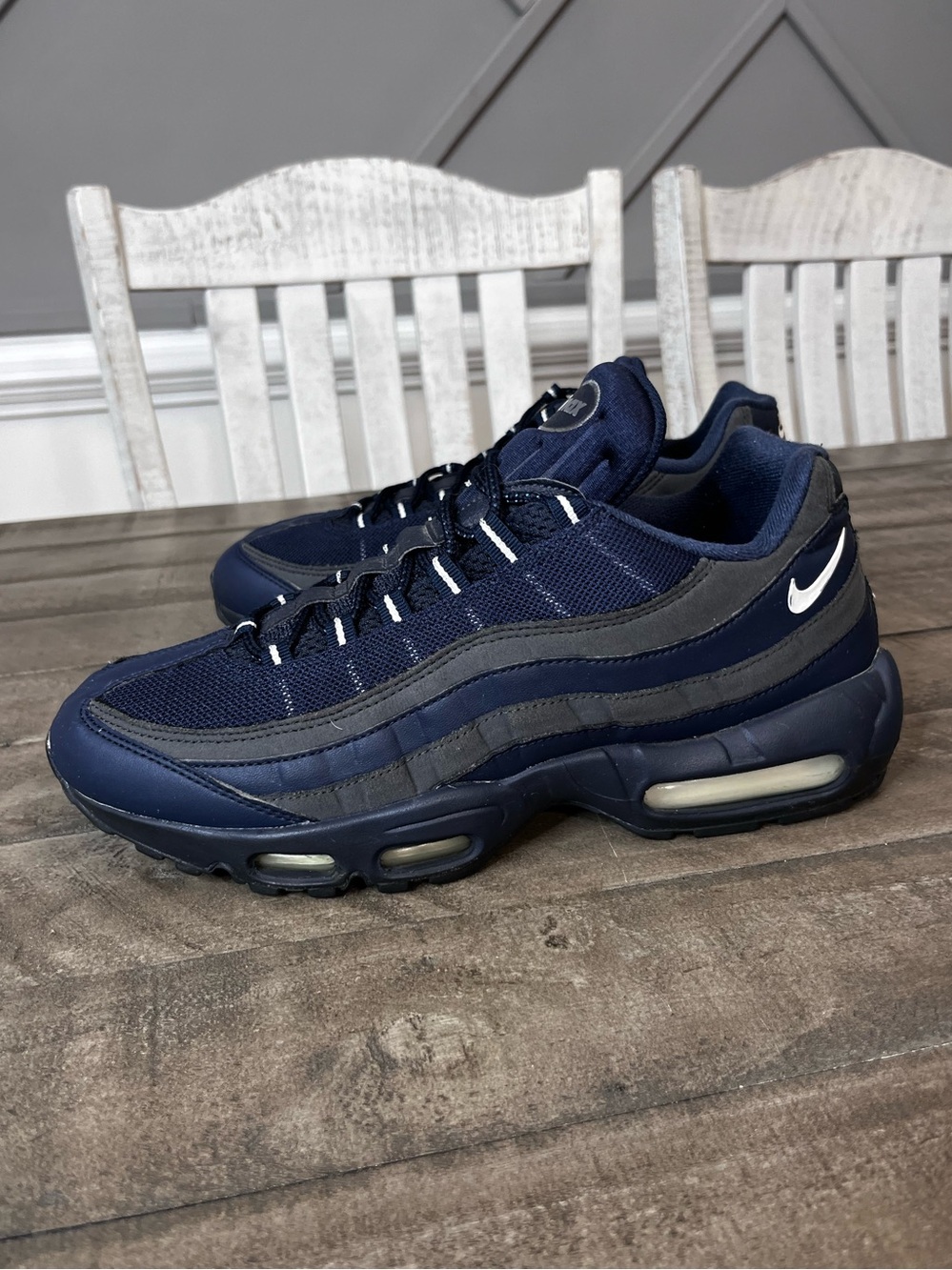 Nike Air Max 95 Obsidian Blue Gray Mens Running Walking Shoes Sz 11
